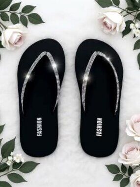 Fashion Rhinestone Flip Flops NIP